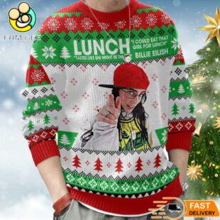Billie Eilish I Could Eat That Girl For Lunch Christmas Ugly Sweater