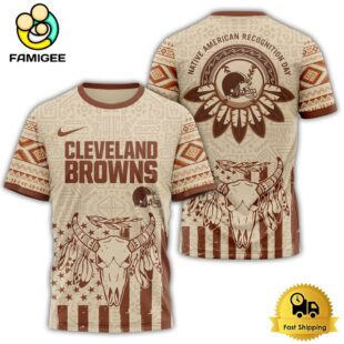 Cleveland Browns NFL Native American Recognition Day 3D Shirt