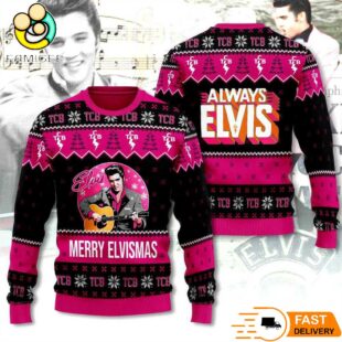 Elvis Merry Elvismas Always Elvis Ugly Christmas Sweater