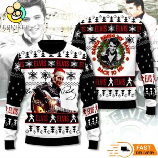 Elvis Santa Bring My Baby Back To Me Ugly Christmas Sweater