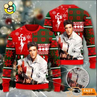 Elvis Tcb Merry Christmas Ugly Sweater