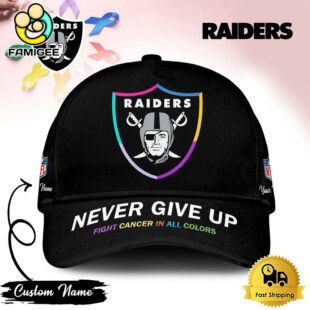 Las Vegas Raiders NFL Never Give Up Fight Cancer In All Colors Cap