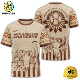 Los Angeles Chargers NFL Native American Recognition Day 3D Shirt