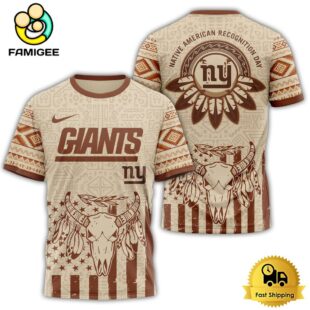 New York Giants NFL Native American Recognition Day 3D Shirt