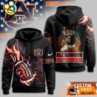 Auburn Tigers NCAA Mascot All Auburn All Orange Hoodie