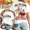 Georgia Bulldogs NCAA Fall For Jesus He Never Leaves 3D Shirt