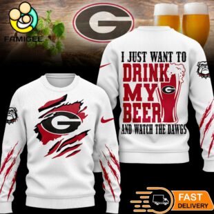 Georgia Bulldogs NCAA I Just Want To Drink My Beer And Watch Aggies Ugy Christmas Sweater