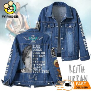 Keith Urban Blue Looks Good On The Sky But Darling It Don't Match Your Eyes Denim Jacket