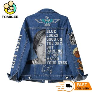 Keith Urban Blue Looks Good On The Sky But Darling It Don't Match Your Eyes Denim Jacket