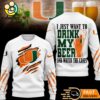 Miami Hurricanes NCAA I Just Want To Drink My Beer And Watch Aggies Ugy Christmas Sweater