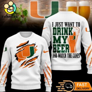 Miami Hurricanes NCAA I Just Want To Drink My Beer And Watch Aggies Ugy Christmas Sweater