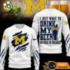 Michigan Wolverines NCAA I Just Want To Drink My Beer And Watch Aggies Ugy Christmas Sweater