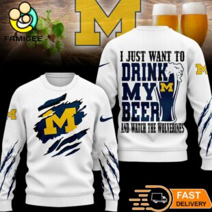 Michigan Wolverines NCAA I Just Want To Drink My Beer And Watch Aggies Ugy Christmas Sweater