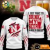 Nebraska Cornhuskers NCAA I Just Want To Drink My Beer And Watch Aggies Ugy Christmas Sweater