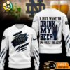 Notre Dame Fighting Irish NCAA I Just Want To Drink My Beer And Watch Aggies Ugy Christmas Sweater