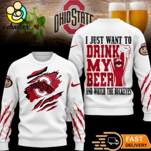 Ohio State Buckeyes NCAA I Just Want To Drink My Beer And Watch Aggies Ugy Christmas Sweater