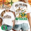 Oregon Ducks NCAA Fall For Jesus He Never Leaves 3D Shirt