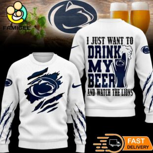 Penn State Nittany Lions NCAA I Just Want To Drink My Beer And Watch Aggies Ugy Christmas Sweater
