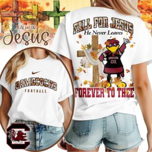 South Carolina Gamecocks NCAA Fall For Jesus He Never Leaves 3D Shirt
