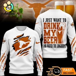 Texas Longhorns NCAA I Just Want To Drink My Beer And Watch Aggies Ugy Christmas Sweater