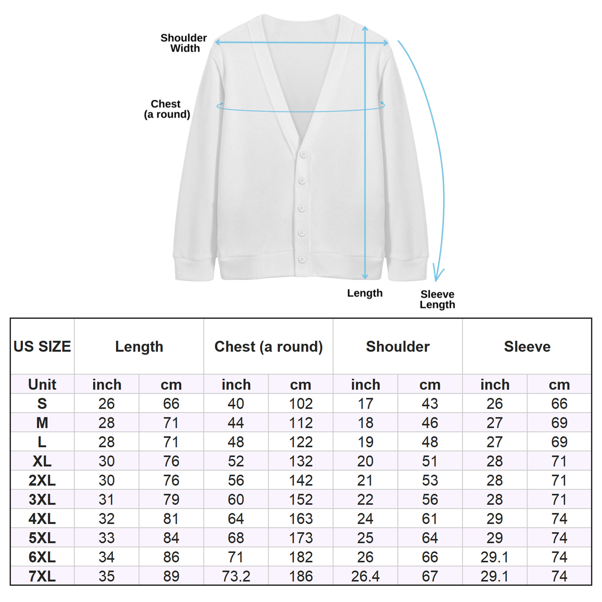 Size Cardigan Sweater