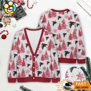 Atlanta Falcons NFL Christmas Tree Pattern Cardigan Sweater