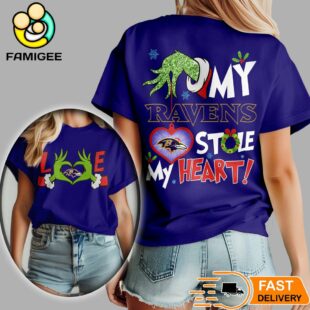 Baltimore Ravens NFL Grinch Christmas All Over Print Shirt