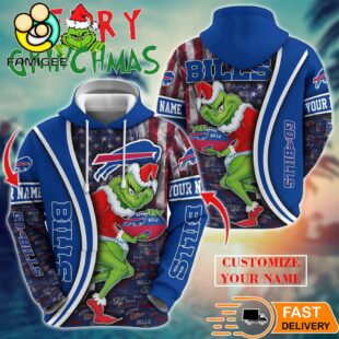 Buffalo Bills NFL Merry Grinchmas 2025 All Over Print Hoodie