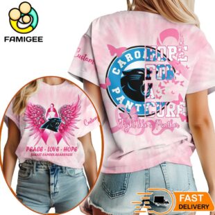 Carolina Panthers NFL Peace Love Hope Pink 3D Shirt