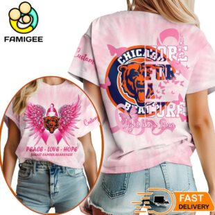 Chicago Bears NFL Peace Love Hope Pink 3D Shirt