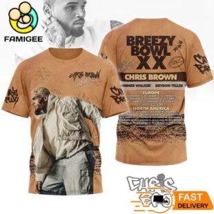 Chris Brown Europe 2025 Tour Signature All Over Print T-Shirt