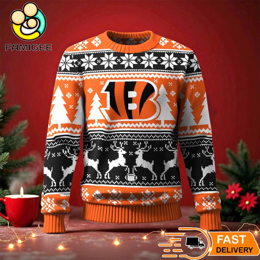 Cincinnati Bengals Ugly Christmas Sweater For NFL Holiday Parties Cincinnati Bengals Ugly Christmas Sweater For NFL Holiday Parties