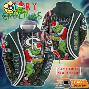 Green Bay Packers NFL Merry Grinchmas 2025 All Over Print Hoodie