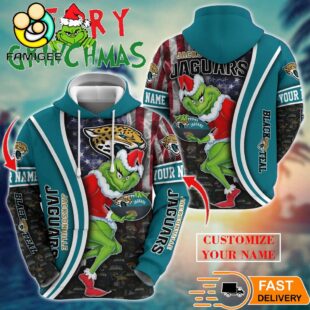 Jacksonville Jaguars NFL Merry Grinchmas 2025 All Over Print Hoodie