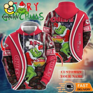 Kansas City Chiefs NFL Merry Grinchmas 2025 All Over Print Hoodie