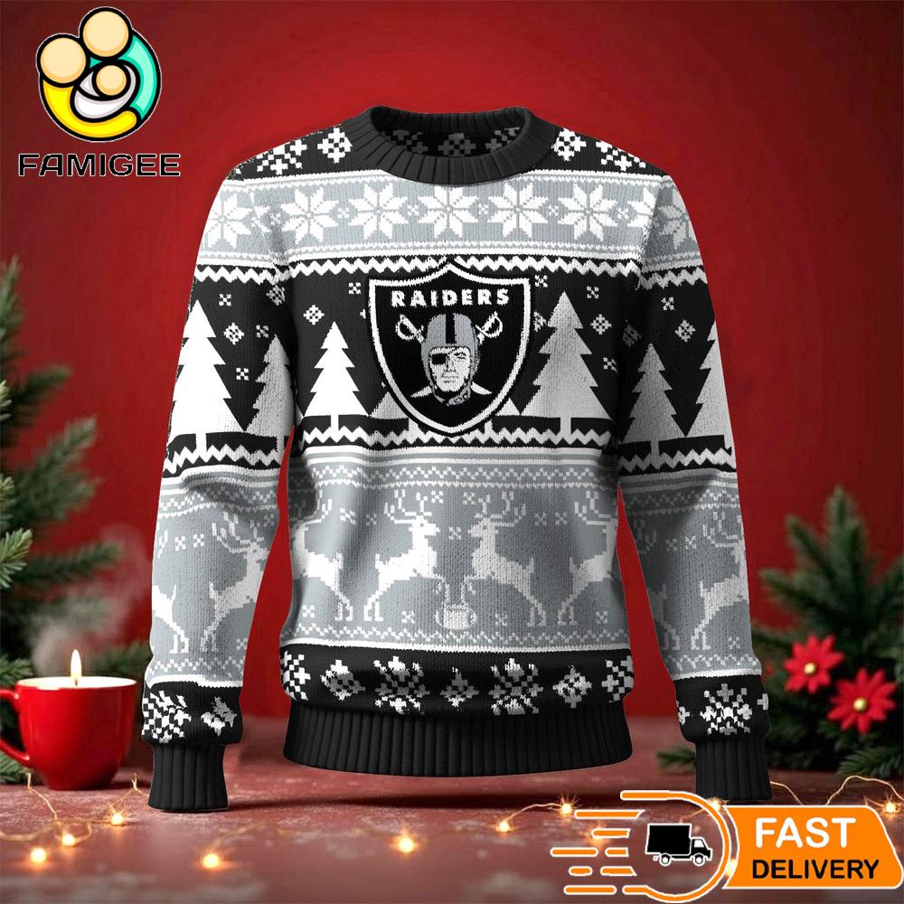 Las Vegas Raiders Ugly Christmas Sweater For NFL Holiday Parties Las Vegas Raiders Ugly Christmas Sweater For NFL Holiday Parties