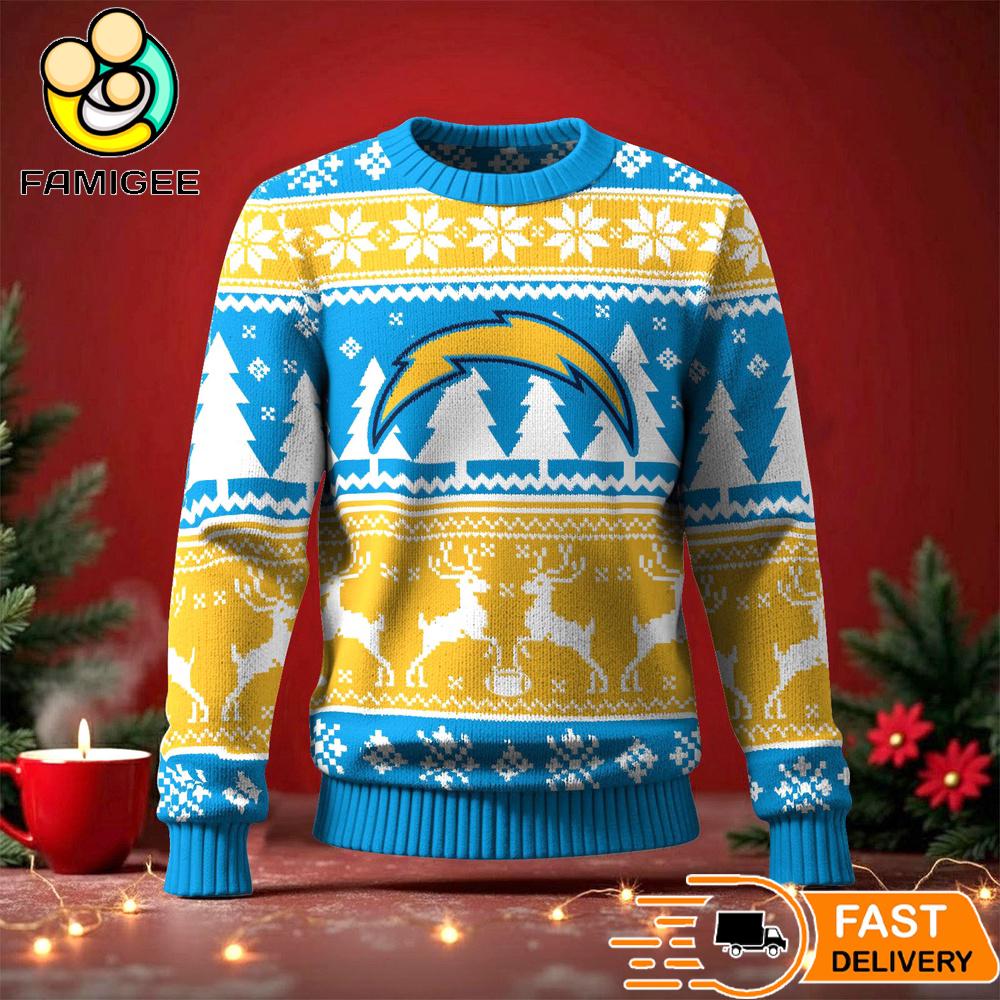 Los Angeles Chargers Ugly Christmas Sweater For NFL Holiday Parties Los Angeles Chargers Ugly Christmas Sweater For NFL Holiday Parties