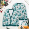 Miami Dolphins NFL Christmas Tree Pattern Cardigan Sweater