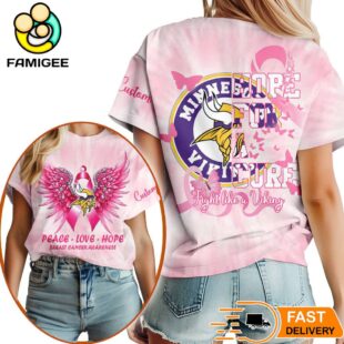 Minnesota Vikings NFL Peace Love Hope Pink 3D Shirt