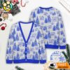New York Giants NFL Christmas Tree Pattern Cardigan Sweater