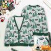 New York Jets NFL Christmas Tree Pattern Cardigan Sweater