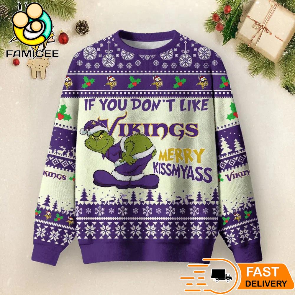NFL Minnesota Vikings Merry Kissmyass Ugly Sweater NFL Minnesota Vikings Merry Kissmyass Ugly Sweater
