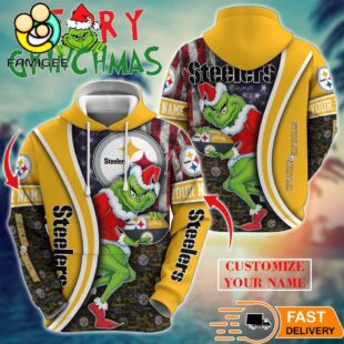 Pittsburgh Steelers NFL Merry Grinchmas 2025 All Over Print Hoodie