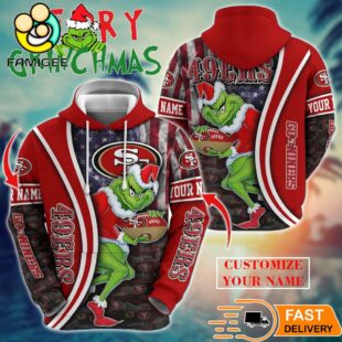 San Francisco 49ers NFL Merry Grinchmas 2025 All Over Print Hoodie