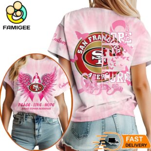 San Francisco 49ers NFL Peace Love Hope Pink 3D Shirt