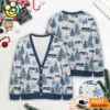 Seattle Seahawks NFL Christmas Tree Pattern Cardigan Sweater