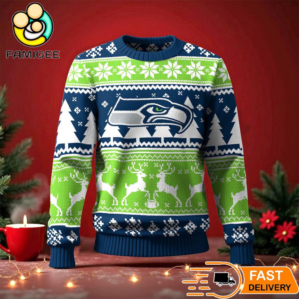 Seattle Seahawks Ugly Christmas Sweater For NFL Holiday Parties Seattle Seahawks Ugly Christmas Sweater For NFL Holiday Parties
