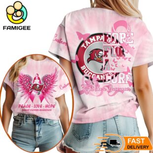 Tampa Bay Buccaneers NFL Peace Love Hope Pink 3D Shirt