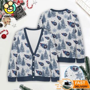Tennessee Titans NFL Christmas Tree Pattern Cardigan Sweater