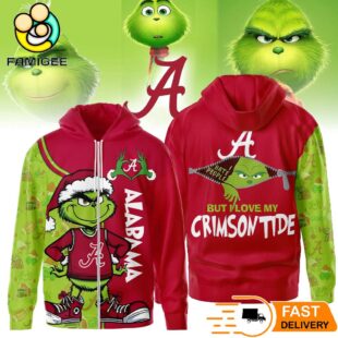 The Grinch Loves The Alabama Crimson Tide Hoodie, Funny Christmas Football Gift